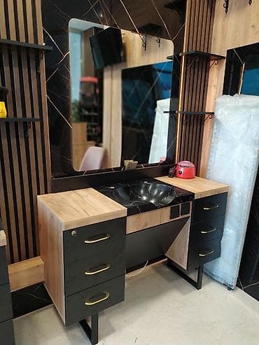 işləmiş mebelər: Düz masa, Siyirməli, Polkalı, Teksturalı laminat — 3