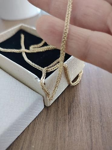 sep ucuz: Qızıl rəngli zəncir kolye - Material: qızıl 585 əyar - Rəng: isti — 2