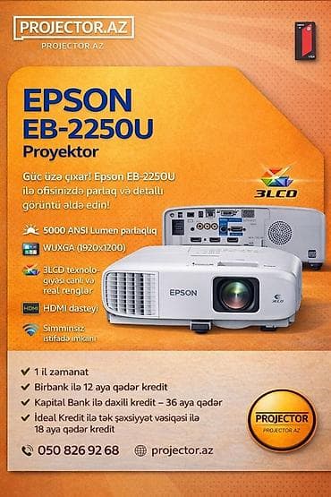 Mətbəx texnikası: Yeni Portativ Proyektor Epson, Ödənişli çatdırılma — 3