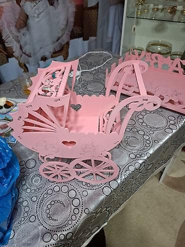 şaxda baba: Məhsul: Dekorativ “BABY” temalı dəst - Rəng: açıq çəhrayı - Material — 2