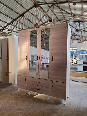 agac qapi: Yeni, 4 qapılı, Güzgülü, Bej, Digər material, Açılan, Düz dolab — 5