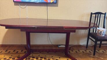 Qonaq masası, Yeni, Açılan, Taxta, Oval masa