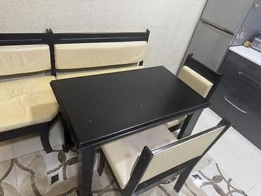 stol stul tap az: Mətbəx üçün, İşlənmiş, Açılmayan, Dördbucaq masa, 2 stul — 3