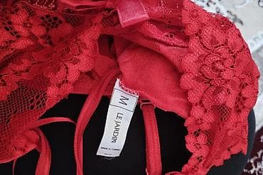 mini yupqa: Qırmızı atlas qadın pijama dəsti - Material: parıltılı atlas/saten — 2