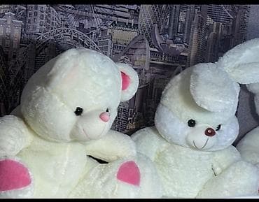 Böyük ölçülü yumşaq oyuncaqlar dəsti - Növ: plyuş ayı və dovşan -