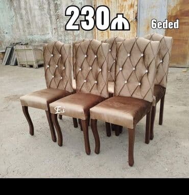 tap az masa ve oturacaqlar: Qonaq otağı üçün, Yeni, Açılmayan, Dördbucaq masa, 6 stul — 17