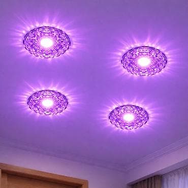 LED tavan spot işıqları – dekorativ büllur effektli, iki rejimli •