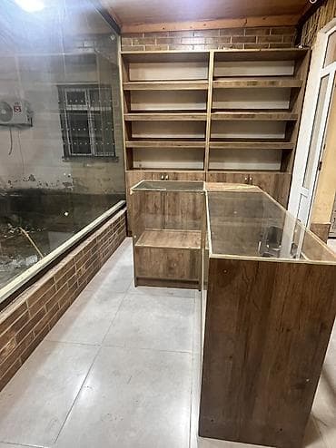 Mağaza vitrin və rəf dəsti - Material: taxta teksturalı MDF/LDSP — 2
