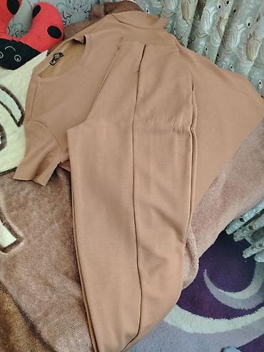 palt: Qadın kostyum dəsti – bluz və şalvar - Rəng: açıq qəhvəyi/karamel ton — 2