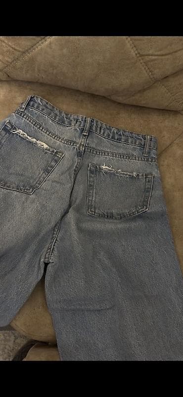 Другое: Jordan Crew mavi denim şalvar - Klassik açıq mavi rəng, təbii solğun — 2