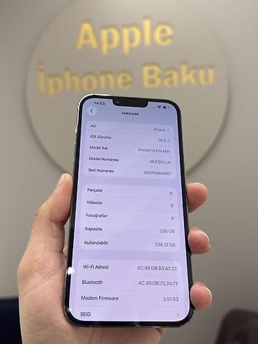 ikinci el 14 pro max: IPhone 13 Pro Max, 256 GB, Sierra Blue, Zəmanət, Simsiz şarj, Face ID — 7