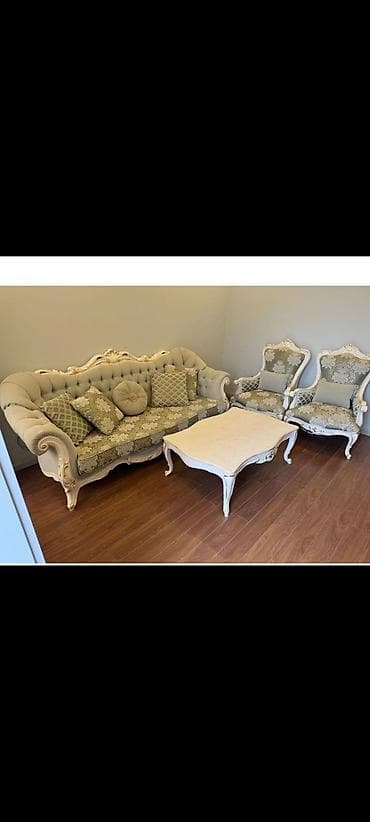İşlənmiş, Divan, Jurnal masası, 2 kreslo, Divan lalafo.az -da İşlənmiş, Divan, Jurnal masası, 2 kreslo, Divan