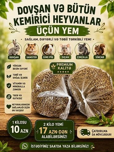 avcarka satilir: 🐰 Dovşan və bütün gəmiricilər üçün keyfiyyətli yem satışı 🐹🐭 Ev — 1