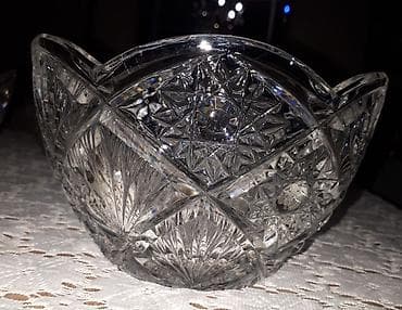 YENİ!!! -Təmiz xrustaldan 2 ədəd meyvə və 2 ədəd konfet qabı (sovet