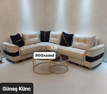 kunc divanı: Günəş Künc divan - L‑şəkilli künc divan dizaynı - Rəng: açıq bej — 1