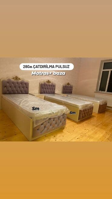 uşaq çarpayısı gəncə: Yeni, Təknəfərlik çarpayı, Bazalı, Matras ilə, Azərbaycan — 4