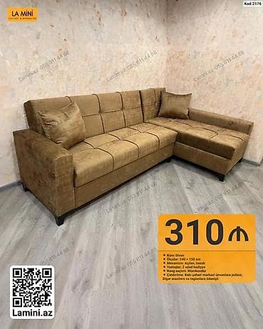 Künc divan – Kod: 2176 Ölçülər: 240 × 150 sm Mexanizm: açılan, bazalı — 1