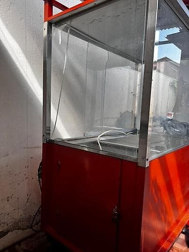 Biznes üçün avadanlıq: Səyyar qida arabası qırmızı rəngdədir və paslanmayan polad çərçivəyə — 4