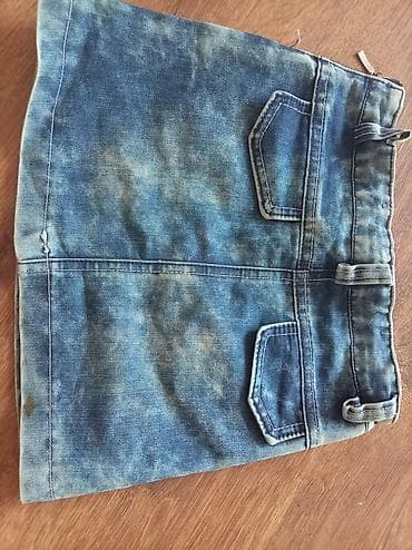 cins ətək: Cins ətək - Material: klassik denim (mavi, açıq-tünd yuyulma effekti) — 1