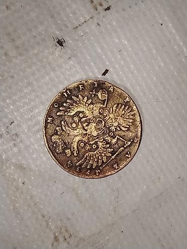 1734 ci ilin qedimidir Kolleksiya üçün qədim rus sikkəsi - Material — 2