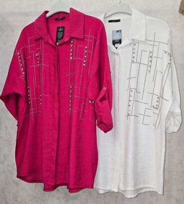 Zena qadın kofta - Uzun, rahat kəsim, qolları düymə ilə yığılaraq 3/4