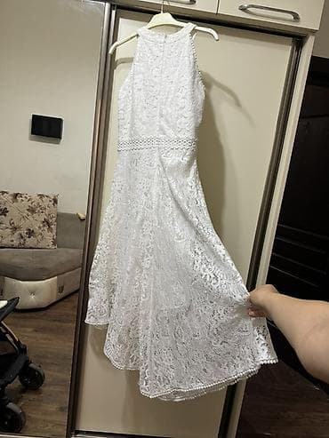 1 dəfə geyinilib Ağ rəngli krujeva maxi don - Model: yuxarıdan — 3