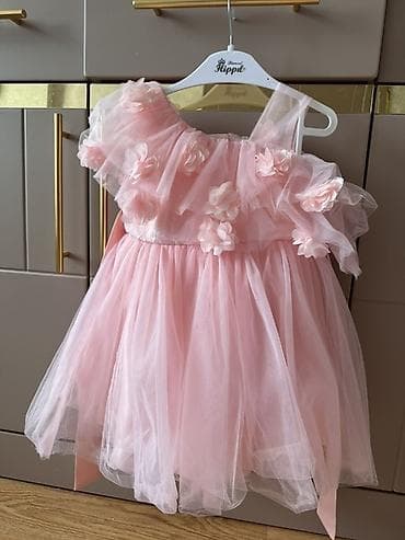 donlar 2023: Uşaq üçün zərif ziyafət/libas paltarı – açıq çəhrayı rəngdə, çoxqatlı — 3