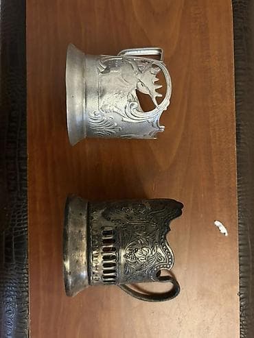 aboy dekor: Məhsul: Metal stəkanaltı (podstakannik) dəsti – 2 ədəd Təsvir: - — 2