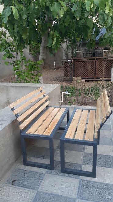 Bağ, çöl oturacaqları: Bu, dörd ayaqlı dəmir çərçivəyə malik, həm açıq havada, həm də qapalı — 5
