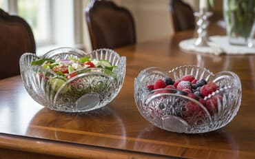 Klassik naxışlı şüşə qab dəsti – 2 ədəd - Material: şəffaf şüşə — 2