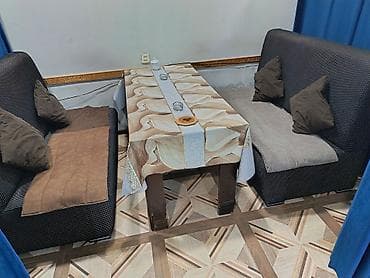 dıvan: Skameykalar ilə, Düz masa, 3 nəfər — 2