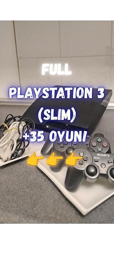 Sony PlayStation 3 Slim – FULL komplekt +35 oyun ++++ + 35 Oyun + 3 lalafo.az -da Sony PlayStation 3 Slim – FULL komplekt +35 oyun ++++ + 35 Oyun + 3