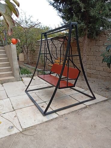 Качели: Диван-качели, Без зонтика, Металл — 2