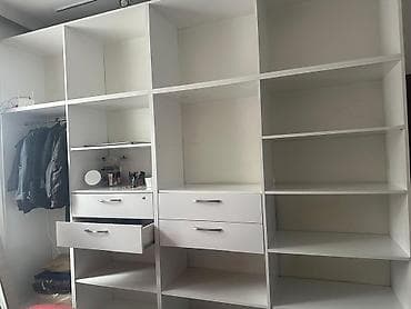 Ağ rəngli çoxfunksiyalı paltar dolabı/saxlama sistemi - Modul