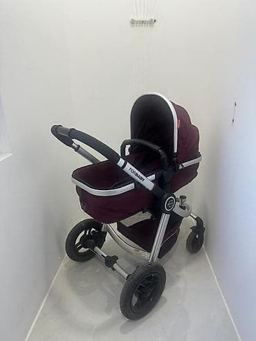 Uşaq arabası – FORBABY markası, dərin tünd-bordo rəng. Xüsusiyyətlər
