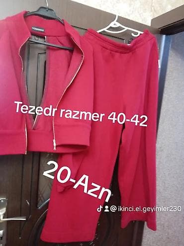 Личные вещи: Qırmızı iki hissəli idman dəsti – CONFIDANCE brendi - Ölçü: 40–42 — 1