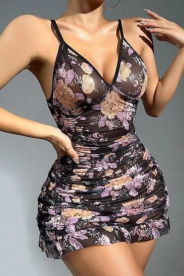 Qadın gecə paltarı/lingerie kolleksiyası - Modellər: Çiçək naxışlı və — 2