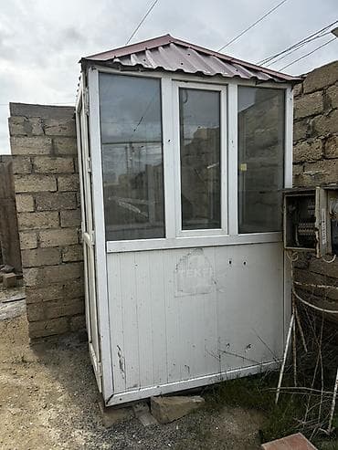 hazır koşk: Portativ mühafizəçi/kassa köşkü - Material: ağ PVC/profil karkası — 2