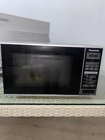 Mikrodalğalı soba Panasonic, Ayrıca dayanan, Mikrodalğalar ilə, rəng - Qara, İşlənmiş — 1