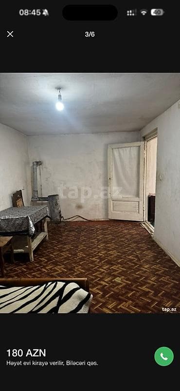 lökbatan kiraye: Bileceride plowad terefde bir otaq bir metbexi olan heyet evi kiraye — 3