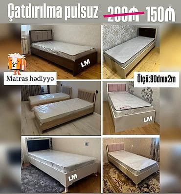 taxt ucun matraslar: Tək nəfərlik çarpayılar – müxtəlif dizayn və rənglər - Ölçü: 90 sm x — 1