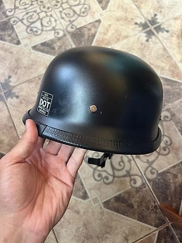 Motosiklet dəbilqəsi – yarım tip (half helmet), mat qara — 2