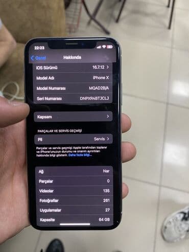 ikinci əl iphone: IPhone X, 64 GB, Gümüşü, Face ID — 3