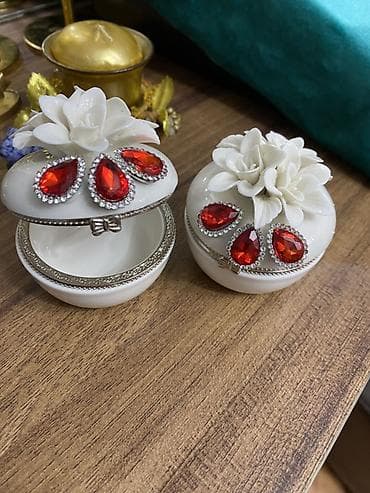 daslar: Biri 10 azndir Zərif dekorativ qutu cütü – zərgərlik/kiçik əşyalar — 2