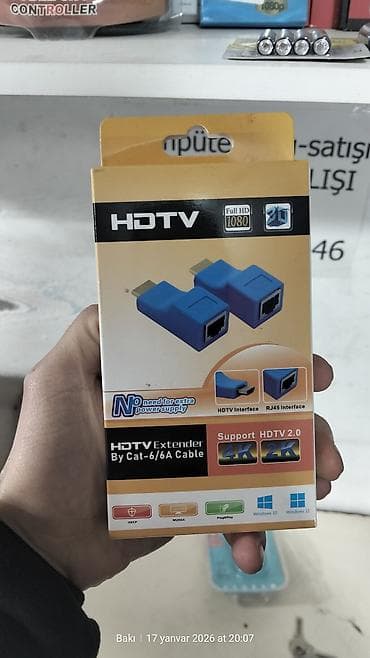 Məhsul: HDTV Extender (HDMI – RJ45 adapter dəsti) Təsvir: - HDMI — 2