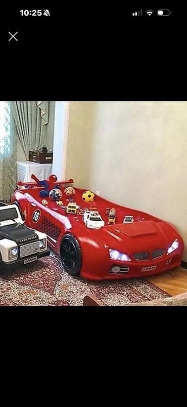 двухъярусная кровать машина: Uşaq maşın çarpayısı – qırmızı rəngdə, idman avtomobili formasında - — 1