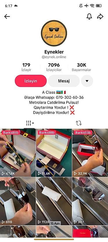 Tiktok ve Instagram Seyfesi 2sin bir yerde satilir 40 azn Esl lalafo.az -da Tiktok ve Instagram Seyfesi 2sin bir yerde satilir 40 azn Esl