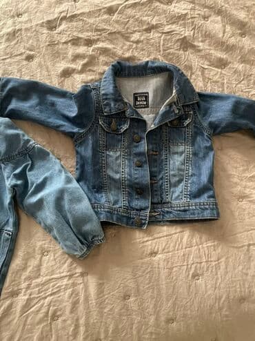 детские джинсовые вещи: Uşaq üçün denim dəst - 1 ədəd cins pencək: klassik yaxalıqlı — 2