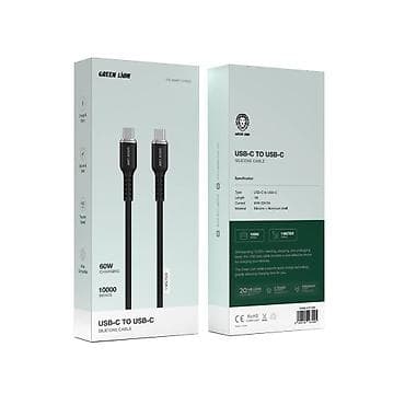 telefonlae: Kateqoriya: Adapterlər Məhsul: Green Lion C to C 60W braided kabel — 1