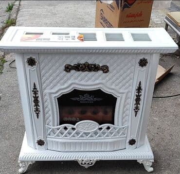 soba radiatoru: Klassik dizaynlı qaz sobası/kamin - Brend yazıları: “SHAYESTEH” — 2